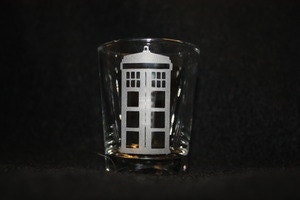 Doctor Who Tardis Inspired Custom Etched Shot Glass