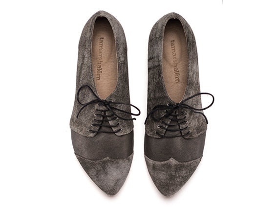 Polly Jean, smoke, grey shoes, flat shoes, leather shoes