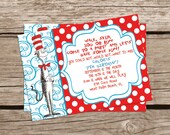 Printable Dr. Seuss Invitation - Printable Cat in the Hat Invitation - Dr. Seuss Baby Shower - Dr. Seuss Birthday Party - Printable Invites