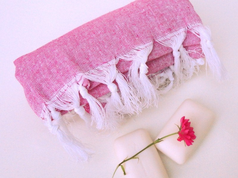Turkish Bath Towel ,hamam,peshtemal,bath towel, Traditional,pink,hamam towel, Eco-friendly, Natural Cotton,