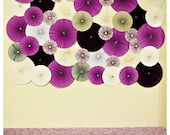 Paper Wheel Fan Flowers Background / Backdrop for Weddings, Accordion Flowers, Center Pieces, Wall Decoration