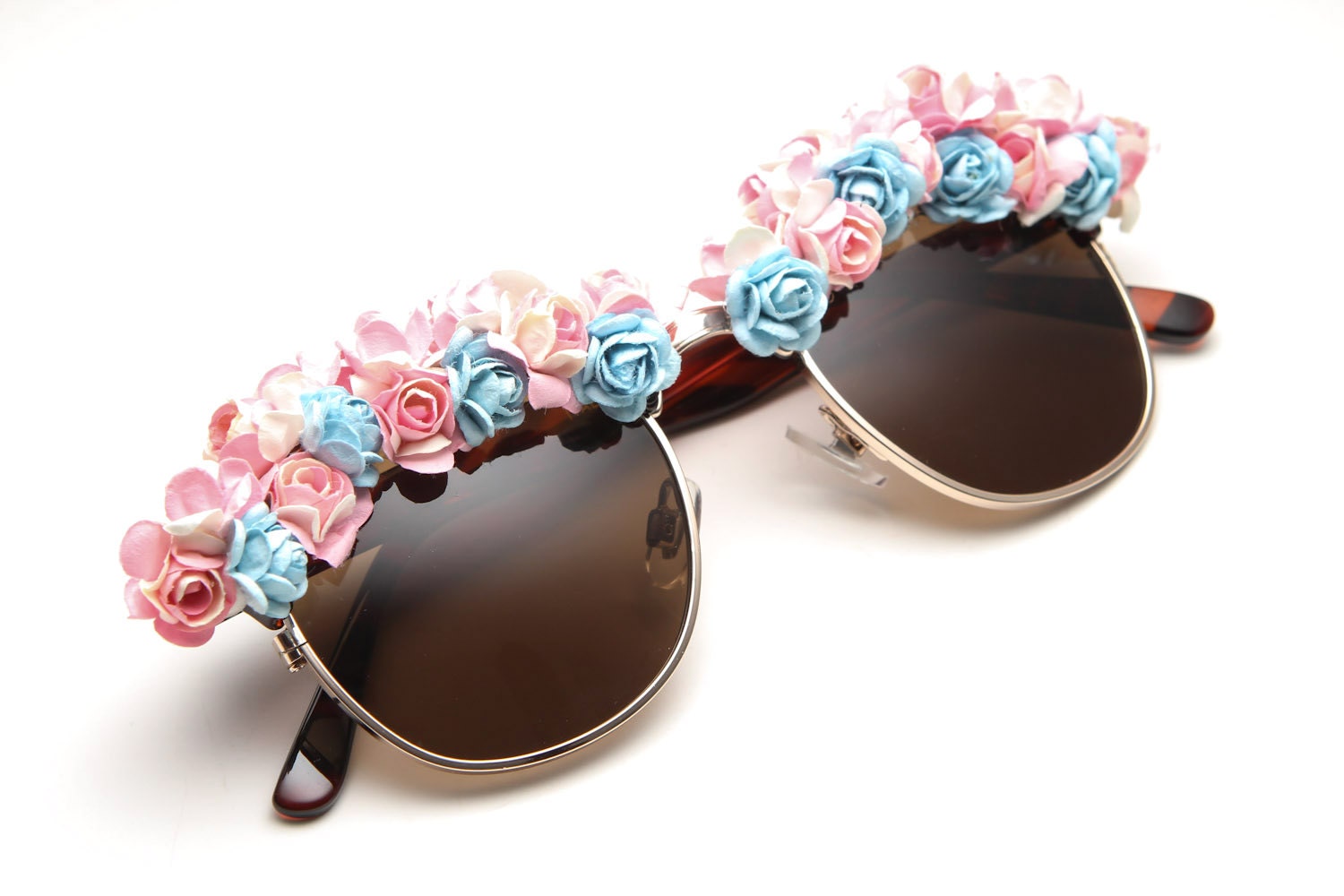 Victoria Flower Sunglasses (Pink/Blue/Tortoise)