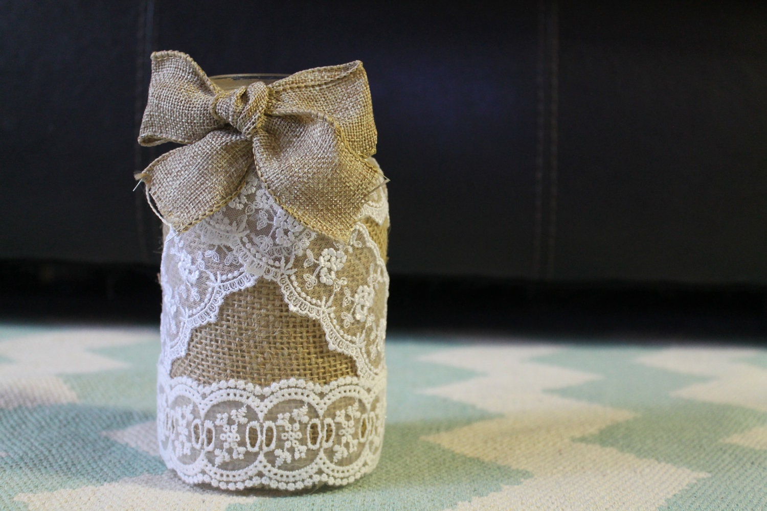 burlap & lace mason jar shabby chic country couture wedding - countrycouturebliss