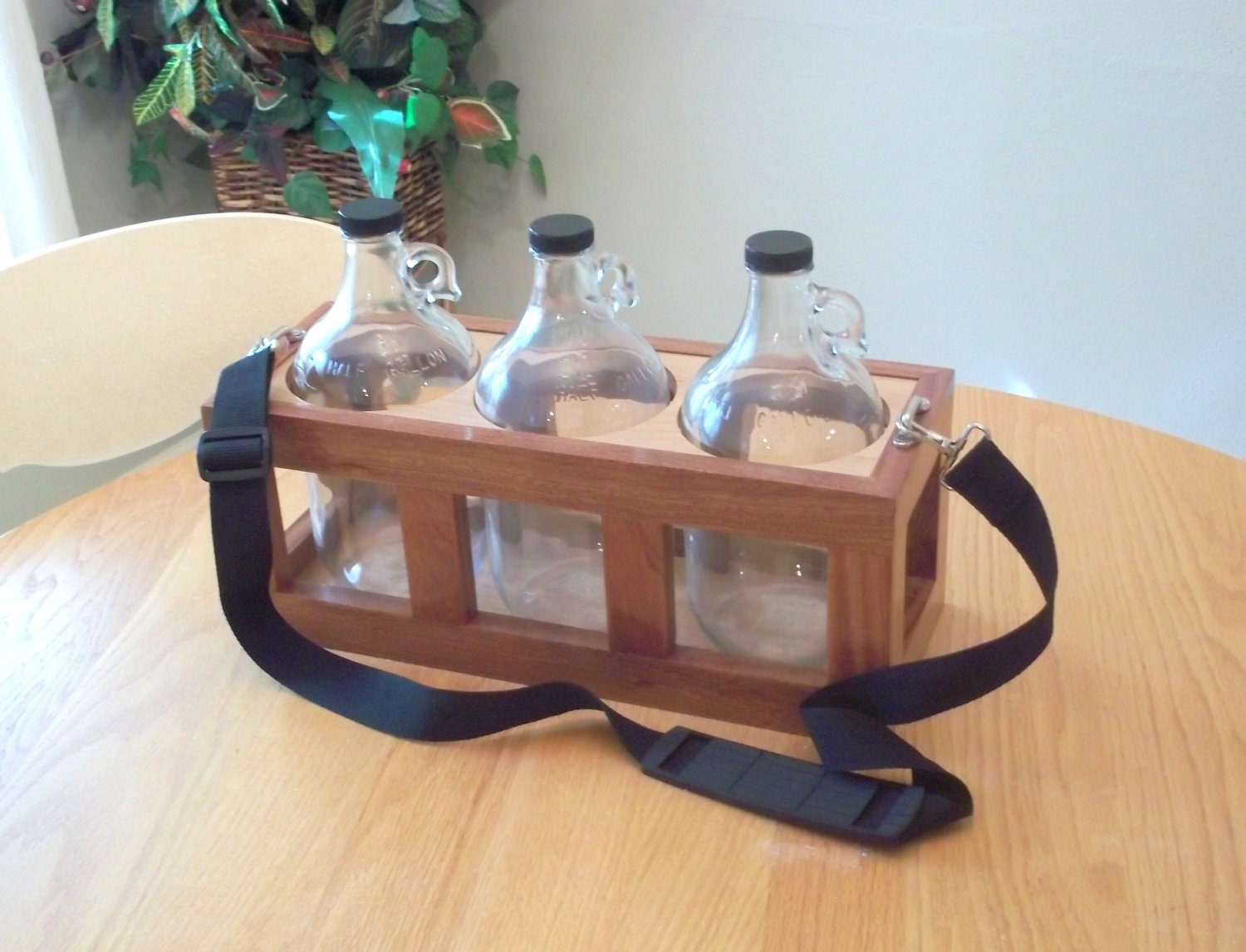 Growler Carrier Sapele Maple Storage Hardwood Growler Jug Holder Transport Beer FREE SHIPPING