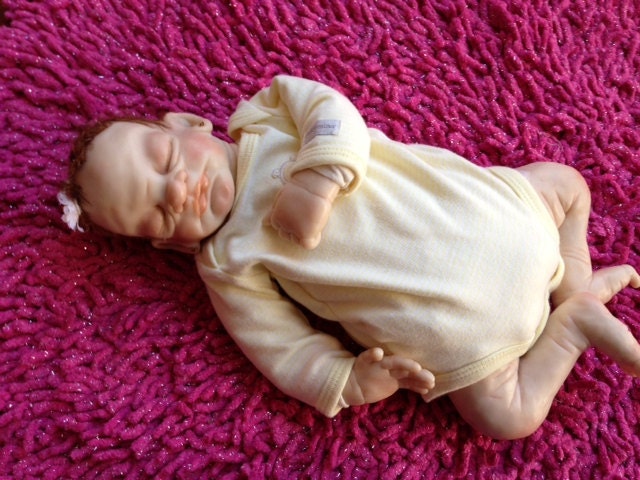 OOAK Polymer Clay Handsculpted Baby Girl Art Doll
