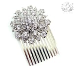 Rhinestone sunflower style Bridal hair comb or sash applique hair accessory Wedding tiara
