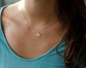 Personalized Initial Necklace, Heart Initial Necklace, Tiny rose Gold Filled Heart Initial Necklace, Bridesmaids Gift - Free Shipping