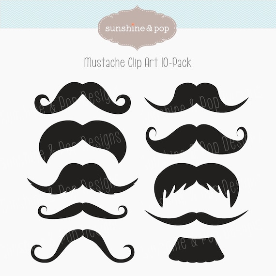 INSTANT DOWNLOAD Mustache Party Digital Clip Art for photobooth props, printables, invitations, and more Il_570xn