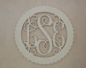 24" Connected Vine wooden monogram with Border,  wall hanging for weddings, birthdays, family rooms UNPAINTED