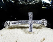 Silver Rhinestone Encrusted Cross Shamballa Bracelet with Iced Out Beads FREE SHIPPING USA