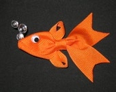 NEW "GOLDFISH" Girls Ribbon Sculpture Hairbow Clip Bow Boutique Aquatic Fish Beach Fishy
