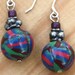 Multicolored "Basket Weave" Type Polymer Clay Dangle Earrings