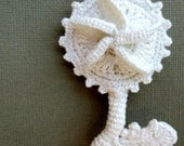 Crochet Brooch Dandelion, White Flower,  White Cotton Yarn, Handmade Jewelry, Hand Crochet