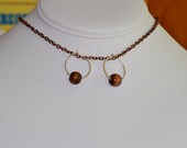 Wire Wrapped Hoops with Wooden Bead