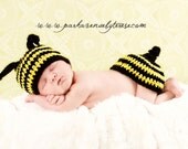 Bumble Bee Hat and Bootie Cover for a newborn