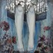 Shabby Chic, Mixed Media, Home Decor, Encaustic Work of Art: Trapped in a Bird Cage