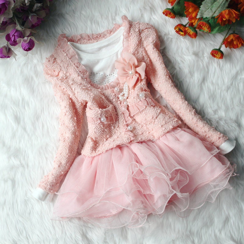 1,2,3,4t skirt baby clothes 2pcs baby girl's summer fall spring dress girl toddler clothes pink white