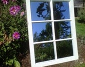 Barn Window Mirror, reclaimed wood, white, vintage, handmade, housewares, home decor, mirror