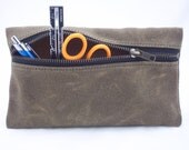 Waxed Canvas Zipper Pouch Ranger Tan Made to Order