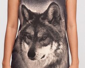 Wolf Shirt Siberian Husky Fox Jacob Animal Shirt Women Tank Top Black Shirt Tunic Top Vest Sleeveless Women T-Shirt Size S M