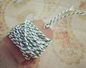 5 Yd Bakers Twine Green and White Bakers Twine Gift Tag Twine Holiday Gift Wrap Twine DIY Holiday Gift Tags Bakers Twine Christmas Wrapping