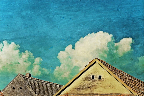 INSTANT DOWNLOAD - Fine Art Photography - nature photography, landscape photo, house photo, roofs photo, blue sky, home decor