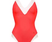 Stunning Red and White One Piece Swimsuit