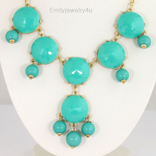 HOT SALE Turquoise 6 Stone Bubble Necklace,Handmade Bib Necklace,Statement Neckalce-BN035