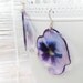 Resin Transparent Earrings Light Violet Pansy