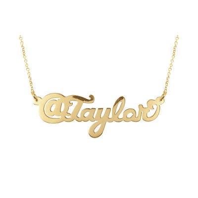 TWITTER sterling silver Name Necklace - NP30605-gpss