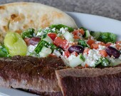Greek Salad with Gyro Slices Recipe