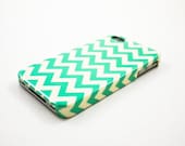 Mint Chevron iPhone 4 Case, iPhone 4s Case, iPhone 4 Cover, Hard iPhone 4 Case