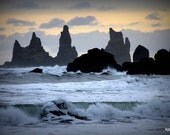 Fine Art Nature Photography Beach Ocean Blue Waves Surf  Rocks Landscape Iceland