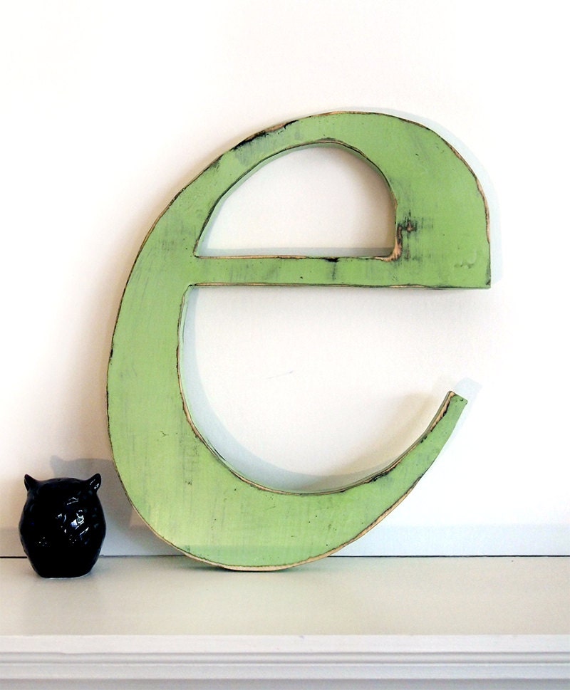 Wooden Letter E (Pictured in Moss)Pine Wood Sign Wall Decor Rustic Americana Country Chic Wedding Photo Prop Nursery Kids Decor - ThePineNuts