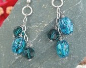 Blue Crystal Earrings Sea Blue Earrings