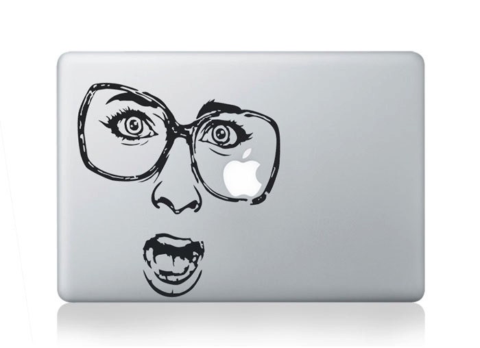 Glasses---Macbook decal Macbook sticker Mac decal Mac sticker Vinyl Mac decal Macbook pro decal ipad decal iphone decal Macbook air decal