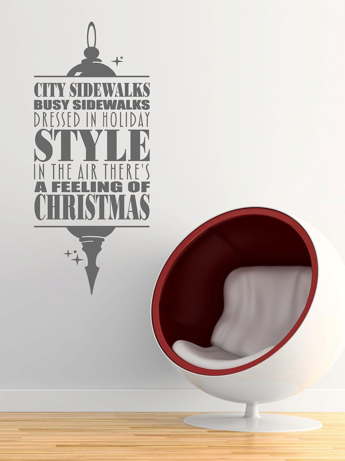 City Sidewalks  Holiday Christmas  ornaments Family  Vinyl Lettering wall words graphics Home decor