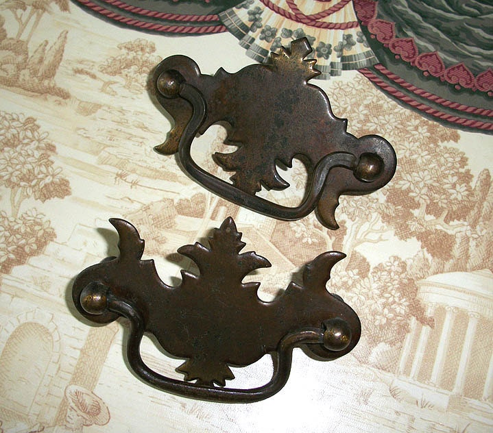 Vintage Brass Decorative Drawer Pulls for Mixed Media Altered Assemblage Art Hardware Metal Supplies