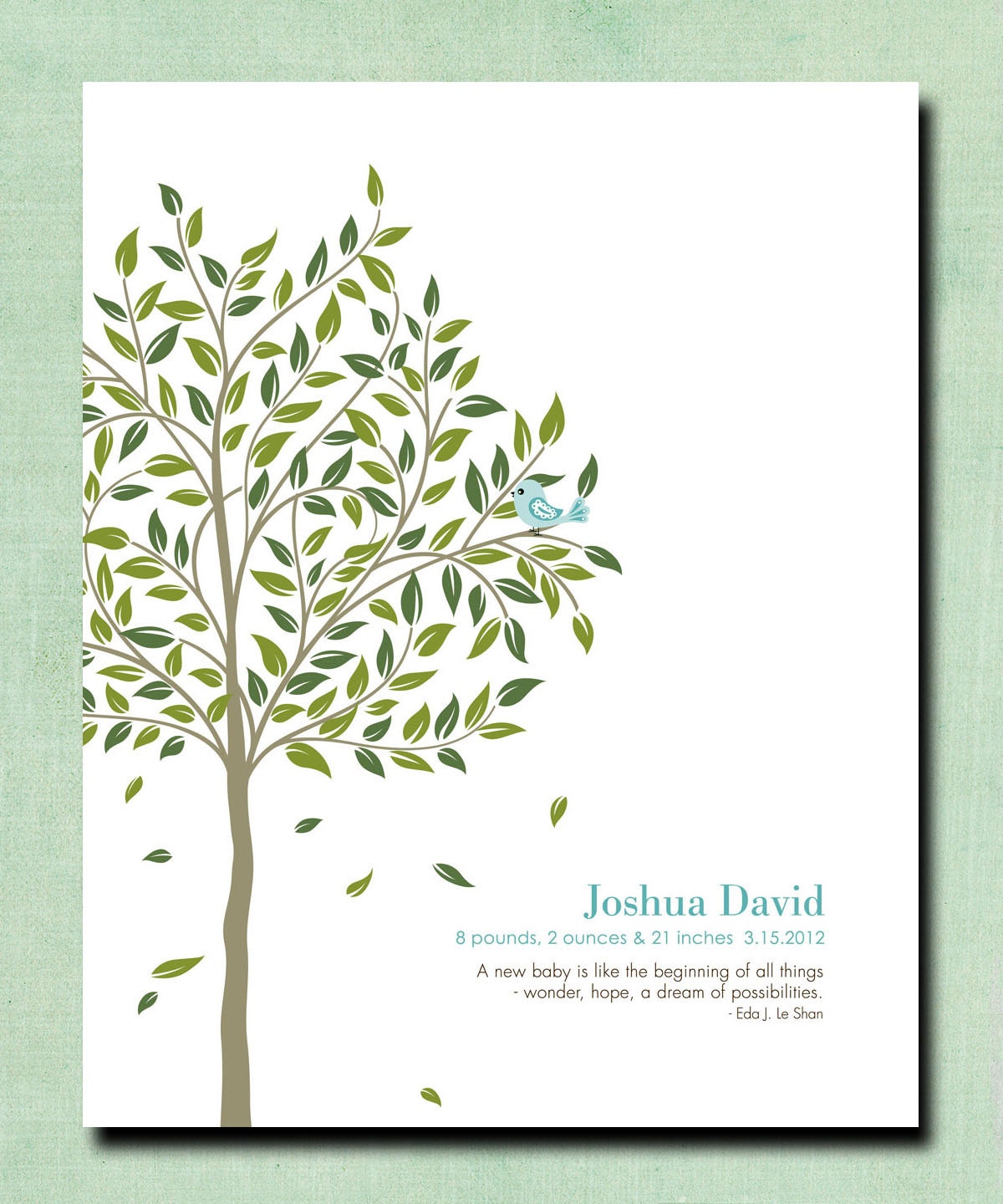 Christening Gift Baptism Gift Baby Boy Personalized Print Wall Art Neutral Nursery color scheme 8 x 10