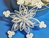 Quilled Paper Snowflake Christmas Decorations: 'Rejoice' quilled Snowflake Ornament