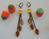 Candy Corn Fall Harvest Dangle Fringe Earrings. A134