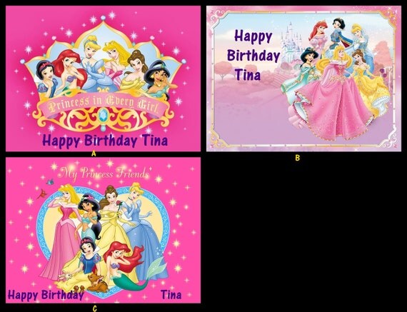 Disney Princess edible image cake topper Il_570xn