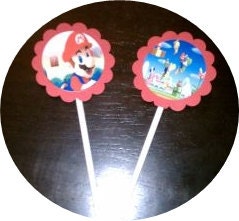 Super Mario Bros - cupcake topper Il_570xn