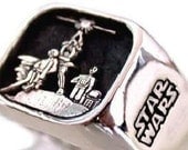 Solid Sterling Silver 925 STAR WARS Ring ALL Size