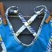 Adjustable PUL blue bib, with snaps and pocket
