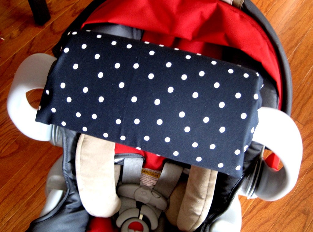 Car Seat ARM PAD Handle Cushion - Cute Black White Polka Dots