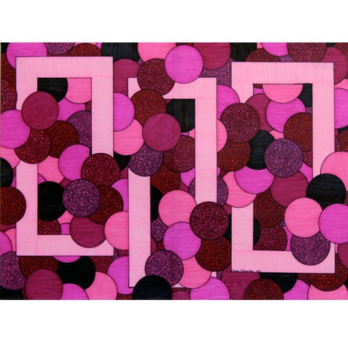 small art print "Pink" abstract drawing 5x7 reproduction