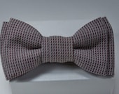 Grey Bowtie with Rust Striping Vintage fine English Tweed wool fabric Handmade