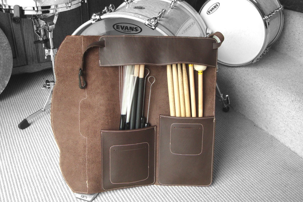 Leather drumstick bag, leather stick bag, stickbag leather, drumstick case, drumstick holder, drumsticks bag, retro style