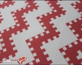 8bit Chevron Red - One Yard of Nintendo themed Kona Cotton Fabric